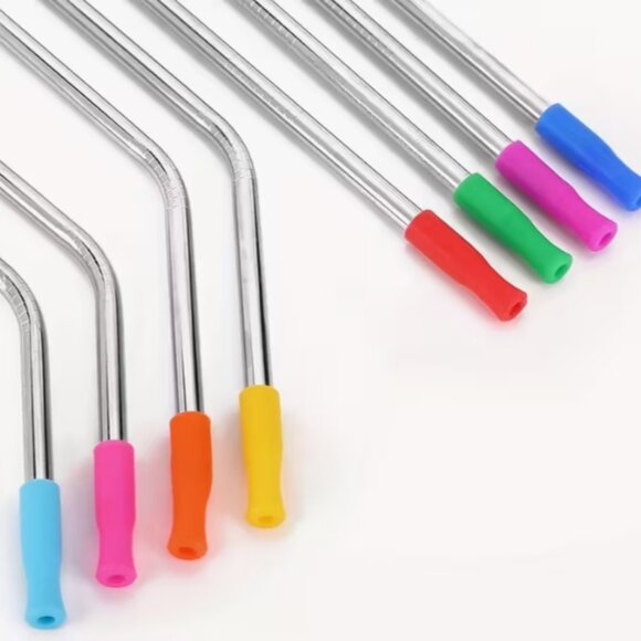 19 PC SET Stainless Steel Straws Cleaning Tools Straw Tips Storage Bag NWT - Picture 4 of 8